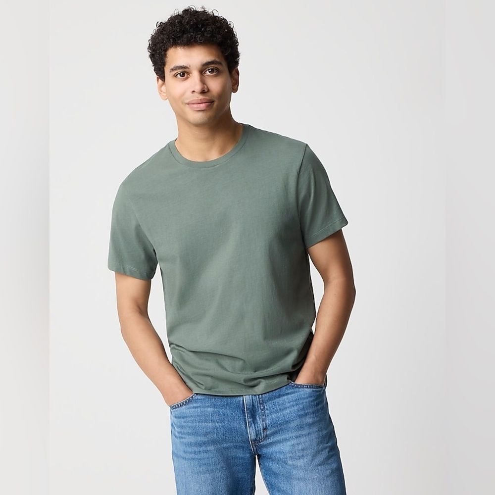 J Crew Factory NWT Cotton Washed Jersey Tee Size Large in Vintage Sage